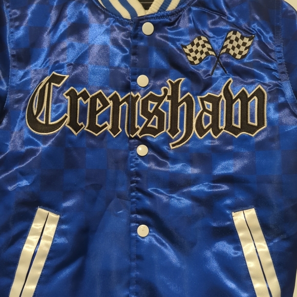 Headgear Classic Blue Crenshaw Satin All Star Elite Bomber Jacket Small Teen - Picture 4 of 14
